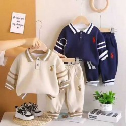 Cream P0L0 Stripe LS Set Pants