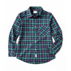 Max Spyder Purple Green Plaid Shirt