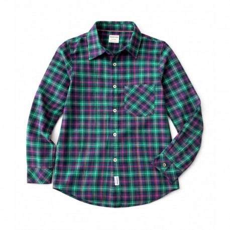 Max Spyder Purple Green Plaid Shirt