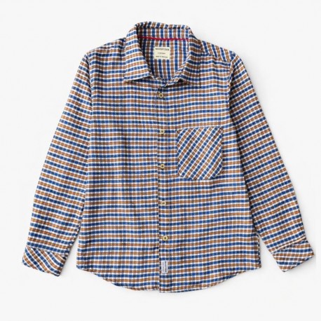 Max Spyder Blue Brown Plaid Shirt