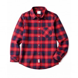 Max Spyder Red Navy Plaid Shirt