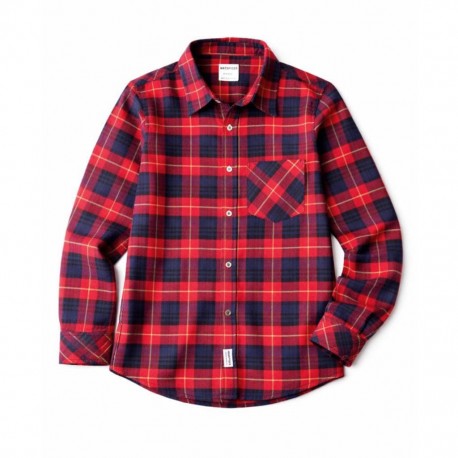 Max Spyder Red Navy Plaid Shirt