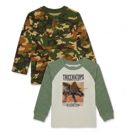 Garanimals Triceratops Waffles LS Top Garanimals Army Button LS Top