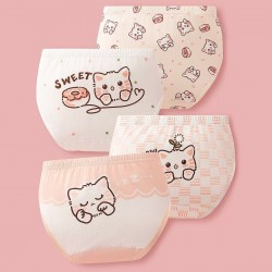 4pcs Sweet Cat Underwear