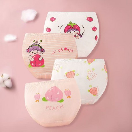 4pcs Peach Girls Underwear