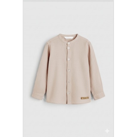 Beige Cotton Long Sleeve Koko Shirt