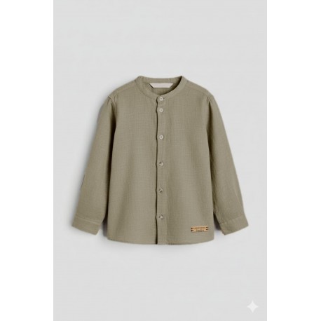 Olive Cotton Long Sleeve Koko Shirt