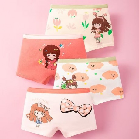 4pcs Peach Flowers Boxers