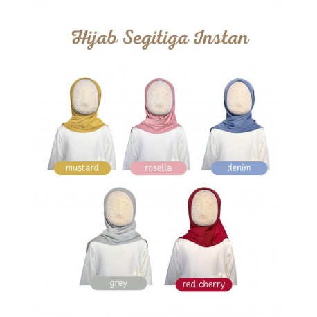 Dusty Pink Hijab Segitiga Instan