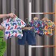 Dinosaurs Shirt Set Denim Pants