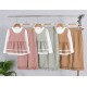 Brown Girl Peplum LS Top Set Ruffles Pants
