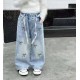 Black Ribbon Denim Pants