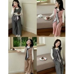 3in1 White Top Set Brown Outer and Pants
