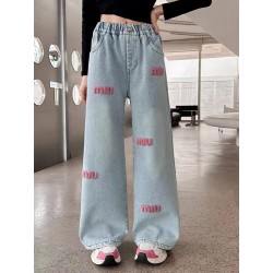 Miu Pink Blue Denim Pants