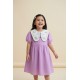 White Purple Embroidery Dress