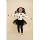 Cream Polka Top Set Black Tutu Pants