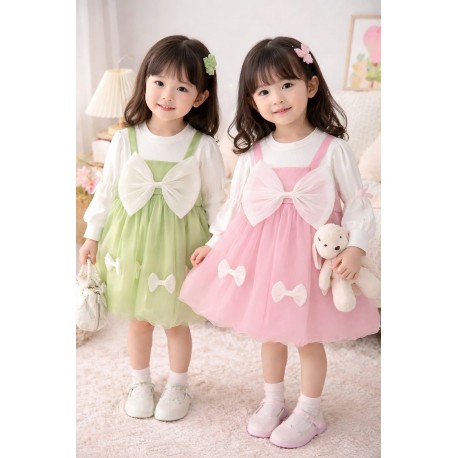 Pink Four Ribbon Dress