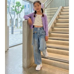 K Side Belt Korean Denim Pants