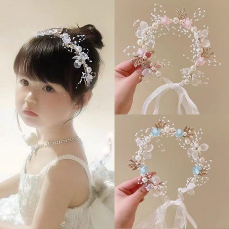 Gold Pearl Flowers Crown