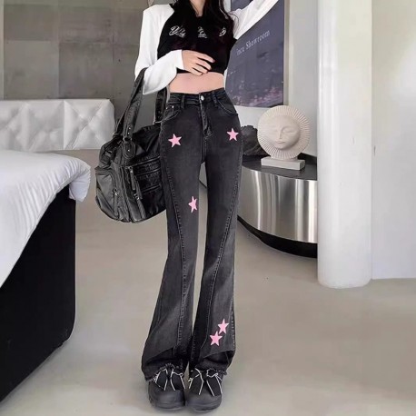 Black Stars Denim Pants