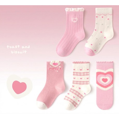 Pink Hearts Socks