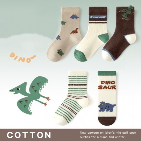 Brown Dinosaurs Socks