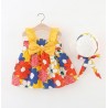 Yellow Floral Ruffles Dress + Hat