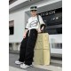 Cream Basic Cargo Pants M