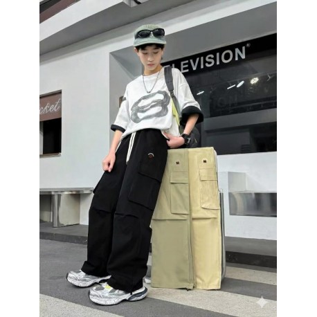 Cream Basic Cargo Pants M