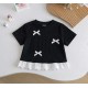 Black Little Ribbon Lace Top