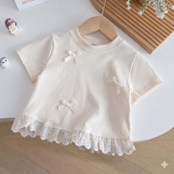 Cream Little Ribbon Lace Top