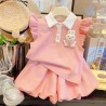 Pink Bunny Ruffles Top Set Pants