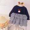 Navy Plaid Sweet Bunny Dress