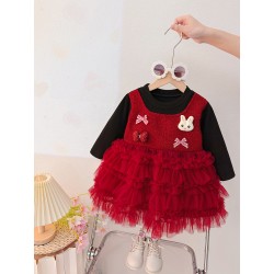 Black Red Ribbon Bunny Dress
