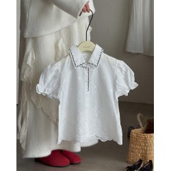 White Eyelets Top