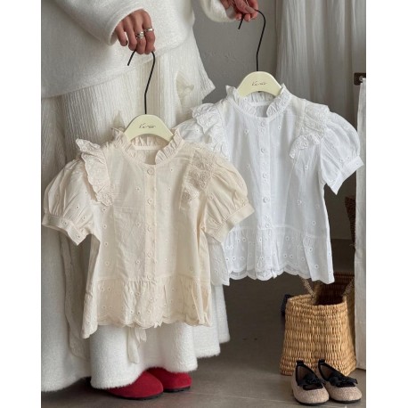 White Ruffles Lace Top