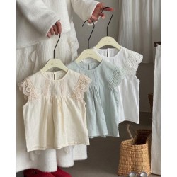 Mint Embroidery Pretty Lace Top