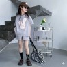 Grey Bunny Top Set Short Pants