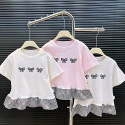 Pink Three Ribbons Peplum Top