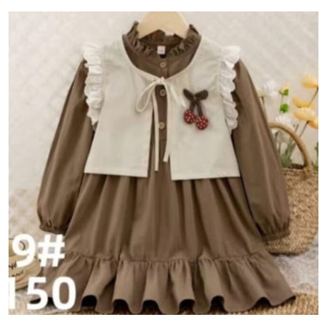 2in1 Ruffles Cotton Dress Set Outer