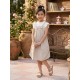 Cream Ruffles Sleeve Top Cream Set Skirt Overall