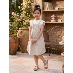 Cream Ruffles Sleeve Top Cream Set Skirt Overall
