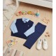 3in1 Blue Shirt Navy Knit Vest Set Pants
