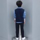 3in1 Blue Shirt Navy Knit Vest Set Pants