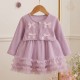 Purple Four Ribbon Tutu Dress