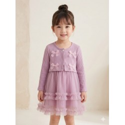 Purple Four Ribbon Tutu Dress