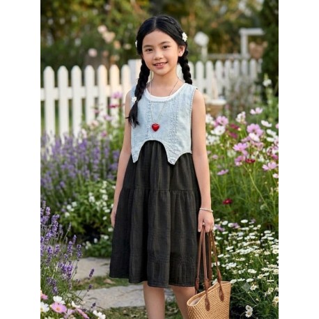2in1 Black Dress and Denim Outer