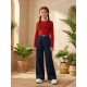 Dark Blue Square Pocket Denim Pants