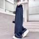 Dark Blue Wide Denim Pants