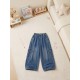 Blue Cargo Denim Pants
